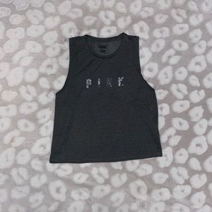 PINK Victoria’s Secret Gray Cropped Muscle Top in Size Medium
